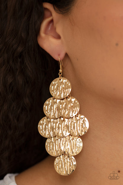 Uptown Edge - Gold Earrings - Paparazzi Accessories - Paparazzi Accessories 