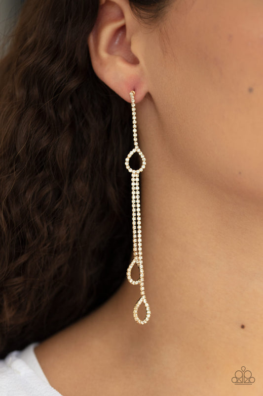 Chance of REIGN - Gold Earrings - Paparazzi - Paparazzi Accessories 