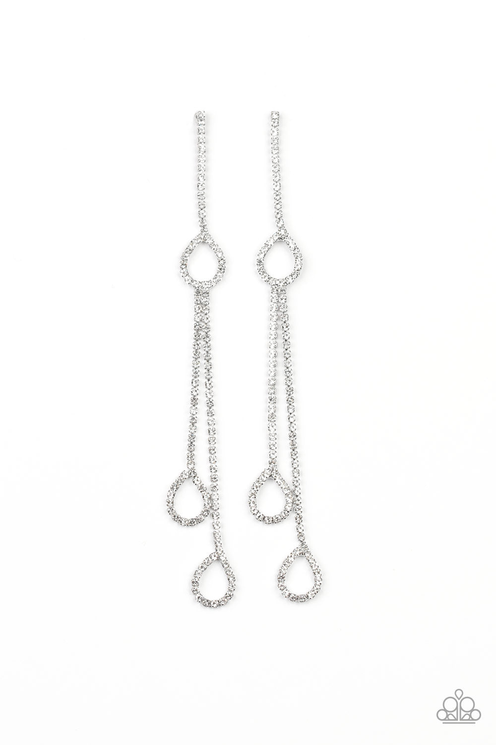 Chance of REIGN - White Earrings - Paparazzi Accessories - Paparazzi Accessories 