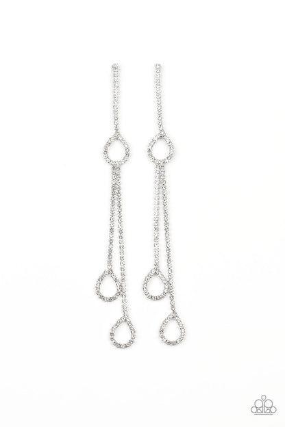 Chance of REIGN - White Earrings - Paparazzi Accessories - Paparazzi Accessories 