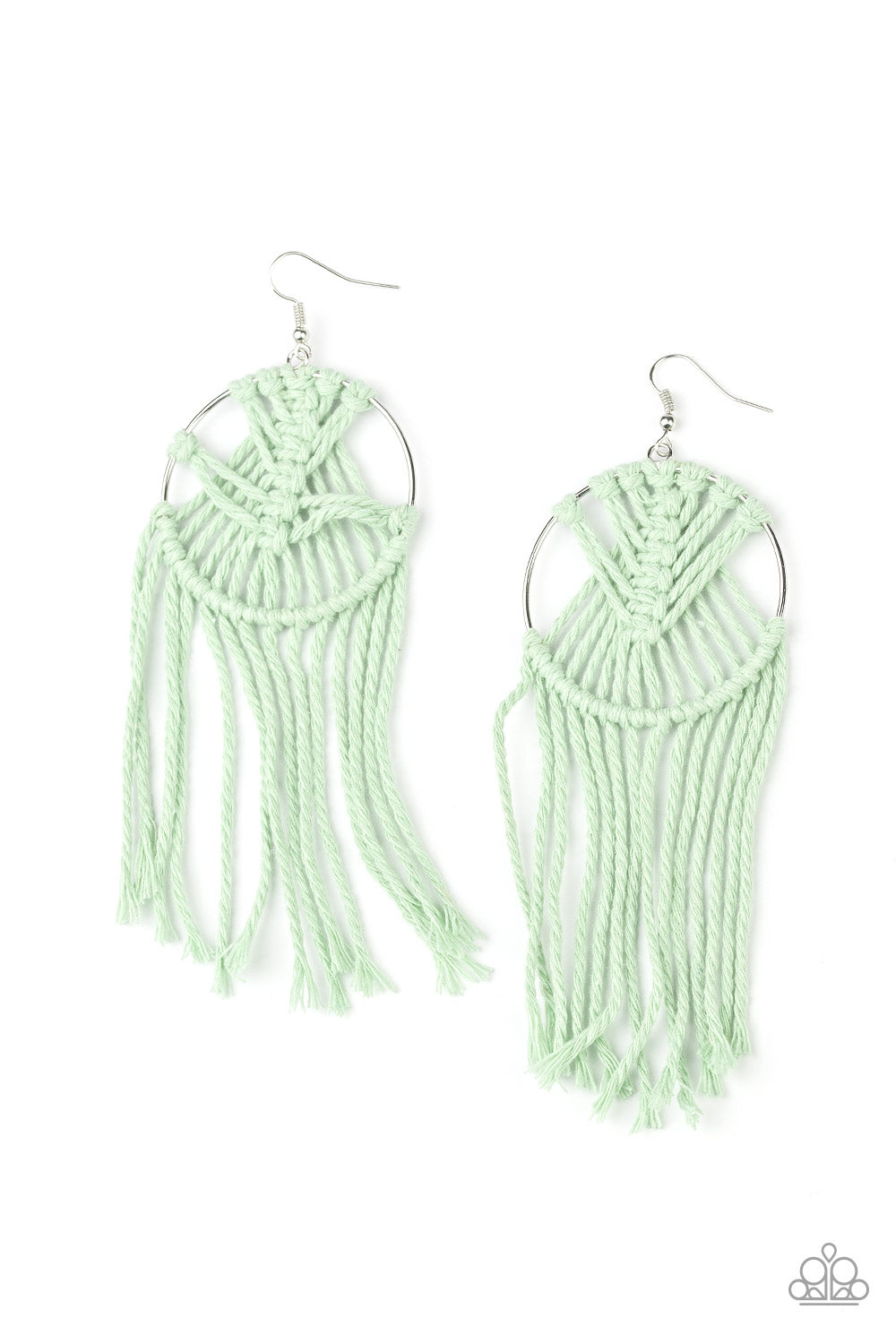 MACRAME, Myself, and I - Green Earrings - Paparazzi Accessories - Paparazzi Accessories 