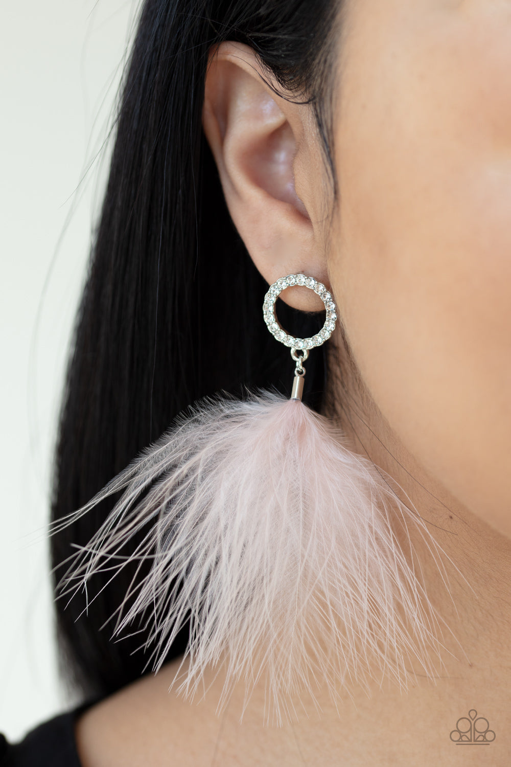 BOA Down - Pink  Post Earrings - Paparazzi Accessories - Paparazzi Accessories 