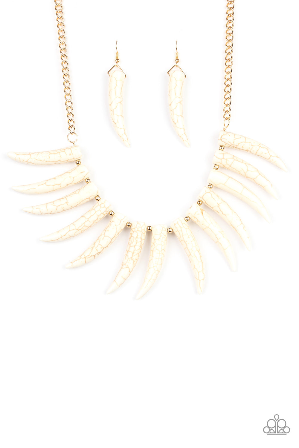 Tusk Tundra - White Necklace - Paparazzi Accessories - Paparazzi Accessories 
