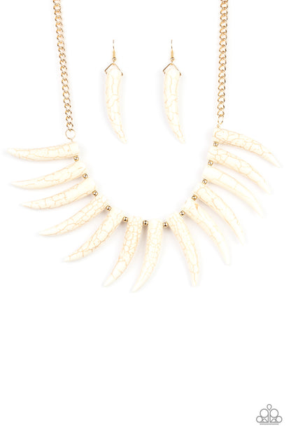 Tusk Tundra - White Necklace - Paparazzi Accessories - Paparazzi Accessories 