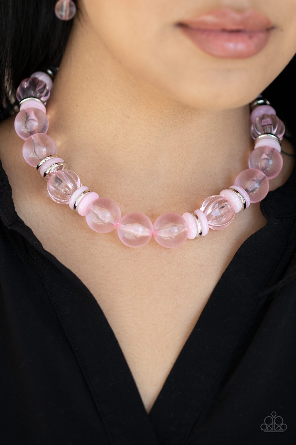 Bubbly Beauty - Pink Necklace - Paparazzi Accessories 