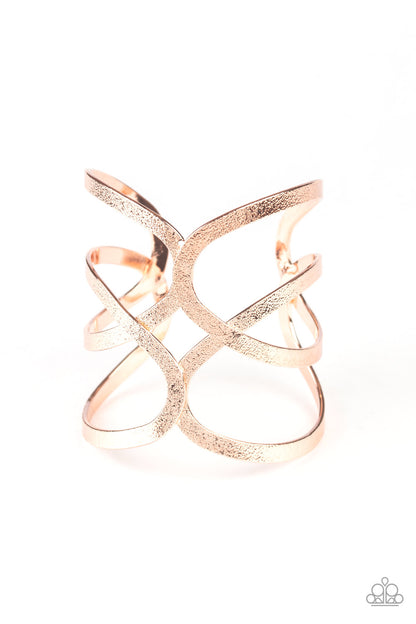 Crossing The Finish Line - Rose Gold Bracelet - Paparazzi Accessories 