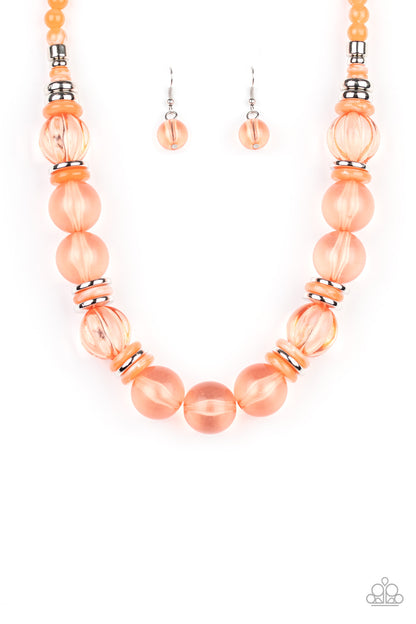 Bubbly Beauty - Orange Necklace - Paparazzi Accessories - Paparazzi Accessories 