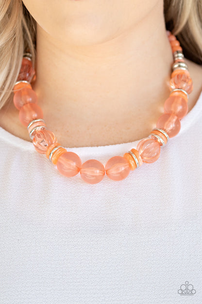 Bubbly Beauty - Orange Necklace - Paparazzi Accessories - Paparazzi Accessories 