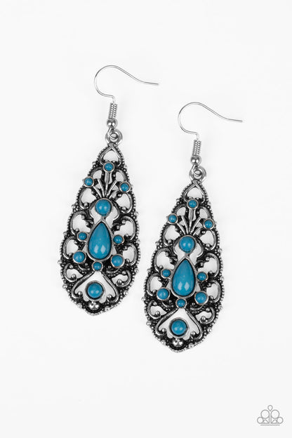 Fantastically Fanciful - Blue Earrings - Paparazzi Accessories 