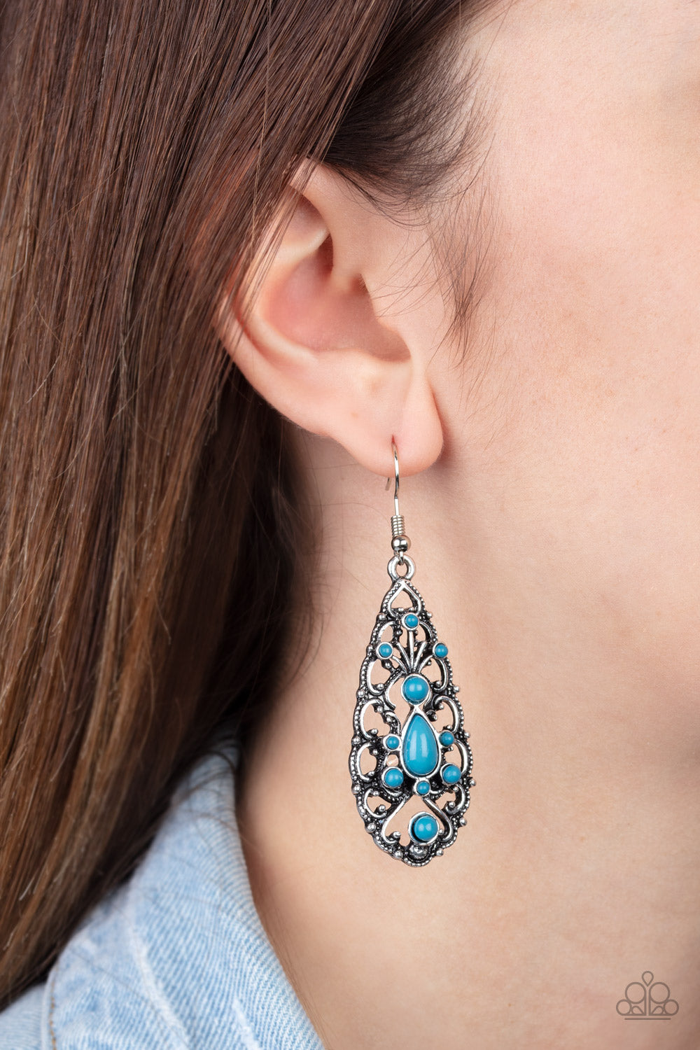 Fantastically Fanciful - Blue Earrings - Paparazzi Accessories 