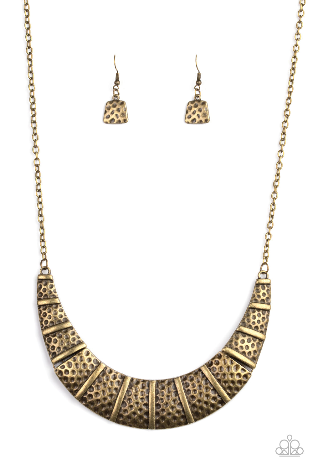 Metallic Mechanics - Brass Necklace - Paparazzi Accessories - Paparazzi Accessories 