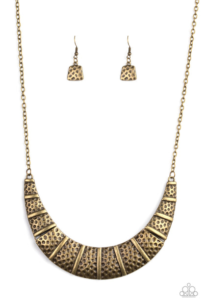 Metallic Mechanics - Brass Necklace - Paparazzi Accessories - Paparazzi Accessories 