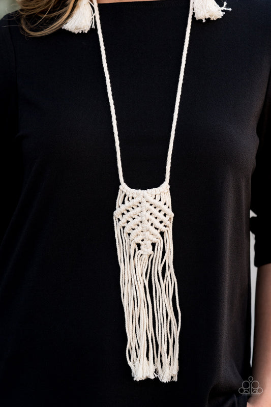 Macrame Mantra - White - Paparazzi Accessories - Paparazzi Accessories 