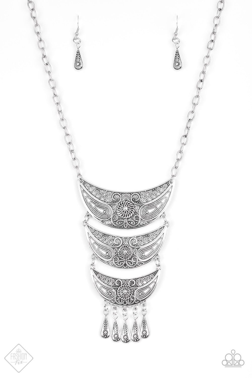 Go STEER Crazy Silver Necklace September 2018 - Paparazzi Accessories 