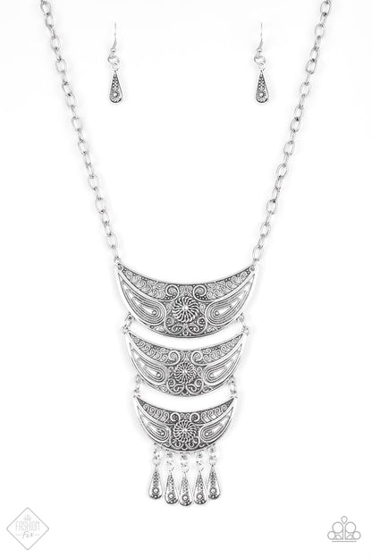 Go STEER Crazy Silver Necklace September 2018 - Paparazzi Accessories 