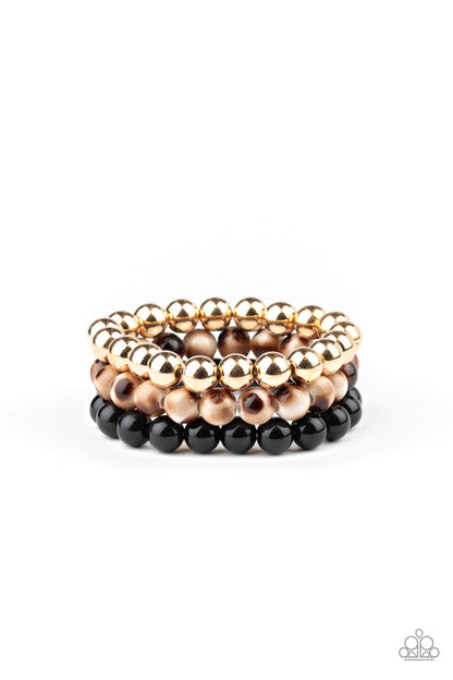 Courageously Couture - Black & Animal Print Bracelet - Paparazzi Accessories 