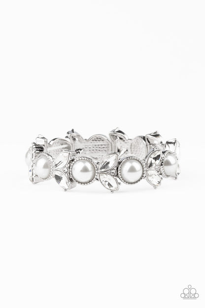 Opulent Oasis - White Bracelet - Paparazzi Accessories - Paparazzi Accessories 