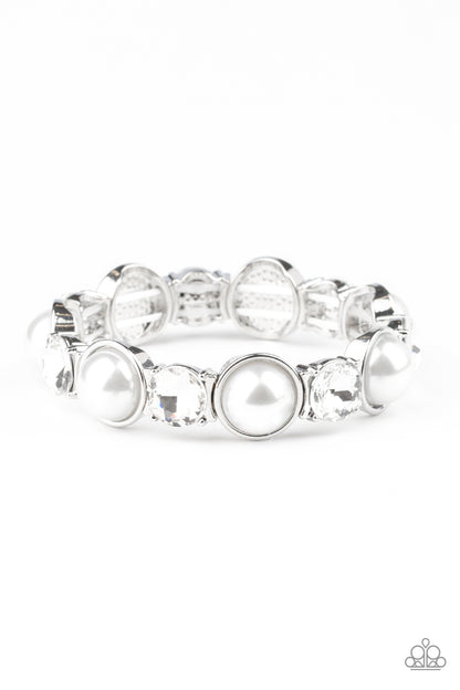 Elegant Entertainment - White  Bracelet - Paparazzi Accessories - Paparazzi Accessories 