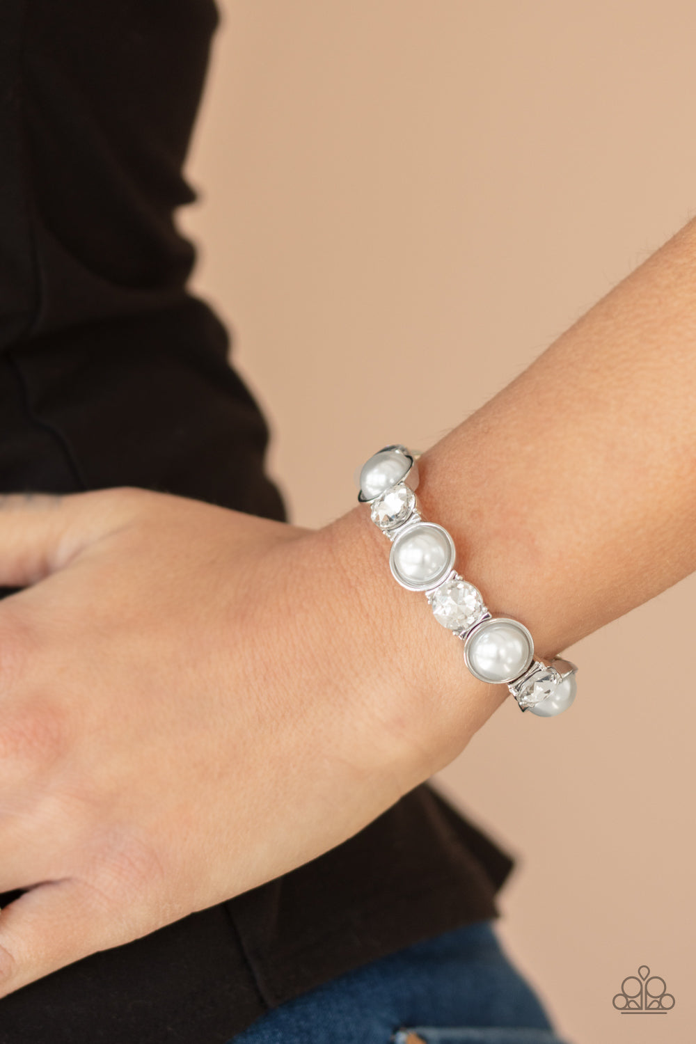 Elegant Entertainment - White  Bracelet - Paparazzi Accessories - Paparazzi Accessories 