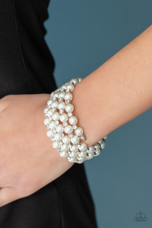 Rich Royal - White Infinity Bracelet - Paparazzi Accessories - Paparazzi Accessories 