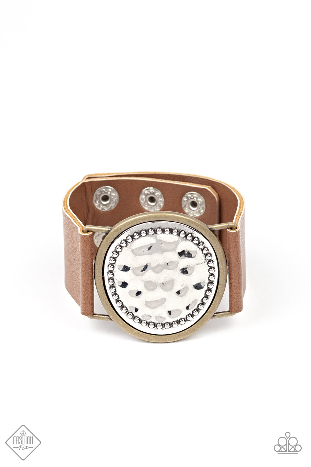 Hold On To Your Buckle - Brown Bracelet- Paparazzi Accessories - Paparazzi Accessories 