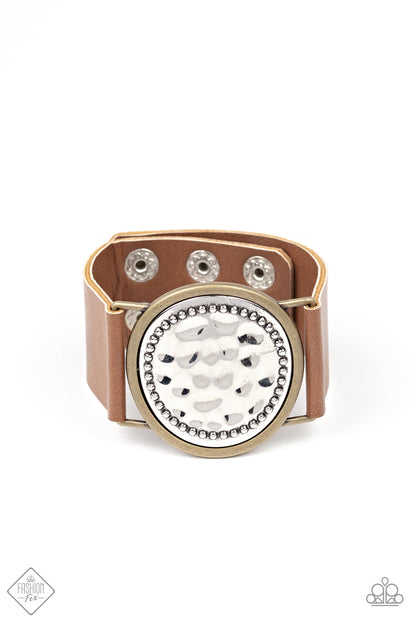 Hold On To Your Buckle - Brown Bracelet- Paparazzi Accessories - Paparazzi Accessories 