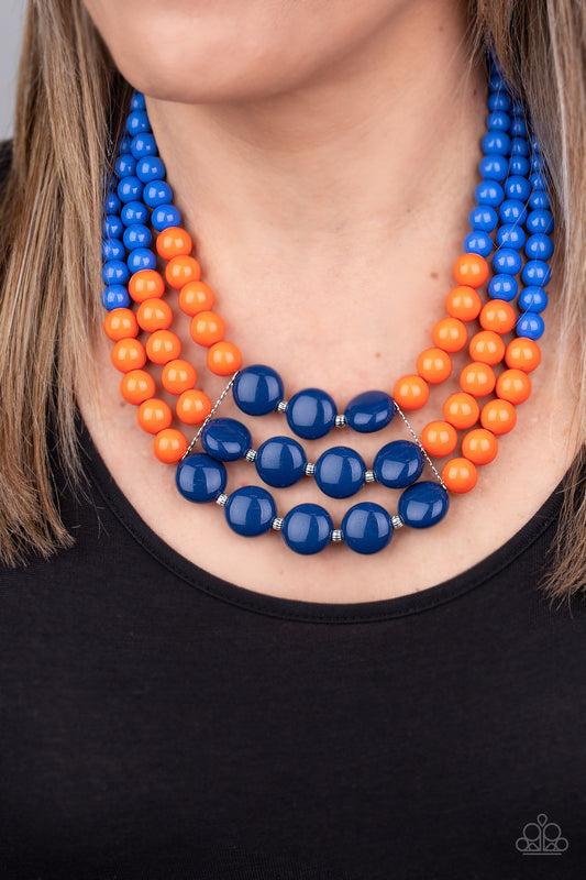 Beach Bauble - Blue Necklace - Paparazzi Accessories 