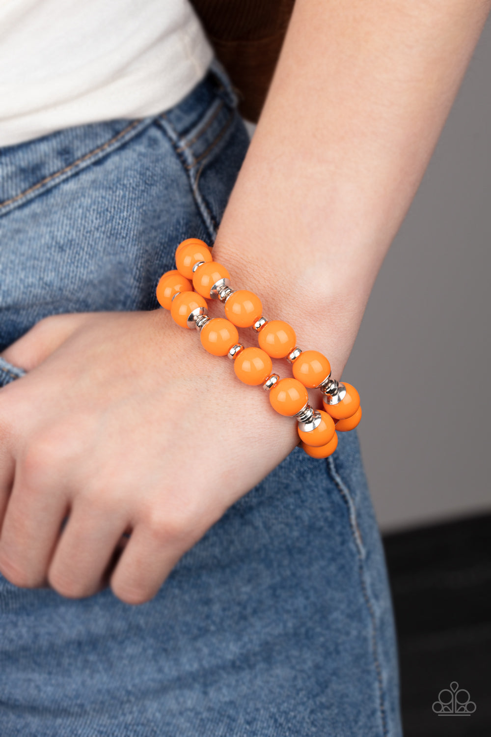 Bubble Blast Off - Orange Bracelet - Paparazzi Accessories - Paparazzi Accessories 