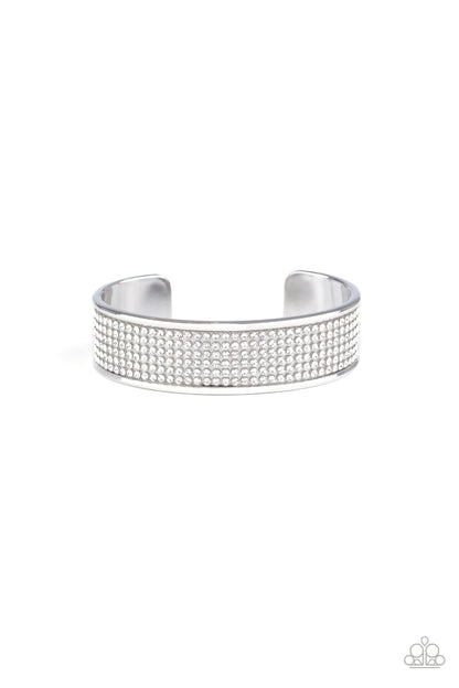 Cant Believe Your ICE - White Bracelet - Paprazzi Accessories - Paparazzi Accessories 
