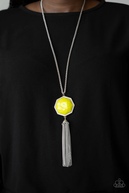 Prismatically Polygon - Yellow Necklace - Paparazzi Accessories - Paparazzi Accessories 