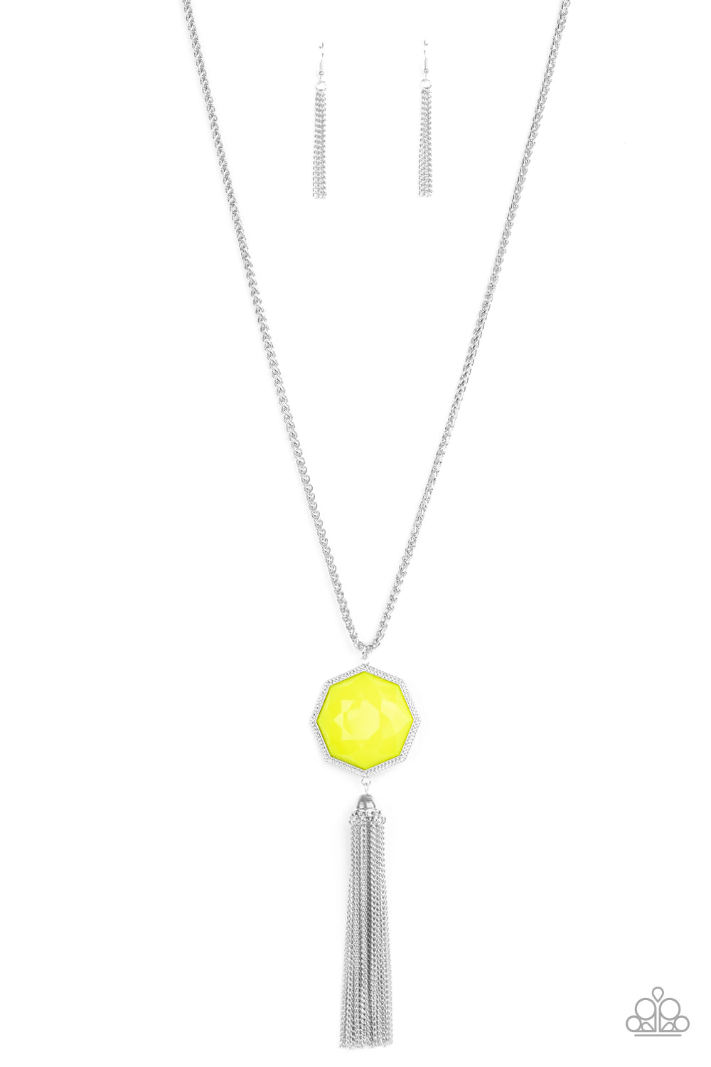 Prismatically Polygon - Yellow Necklace - Paparazzi Accessories - Paparazzi Accessories 