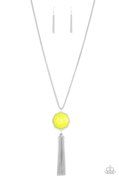 Prismatically Polygon - Yellow Necklace - Paparazzi Accessories - Paparazzi Accessories 