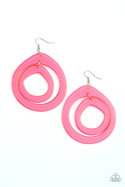 Show Your True NEONS - Pink Earrings - Paparazzi Accessories - Paparazzi Accessories 