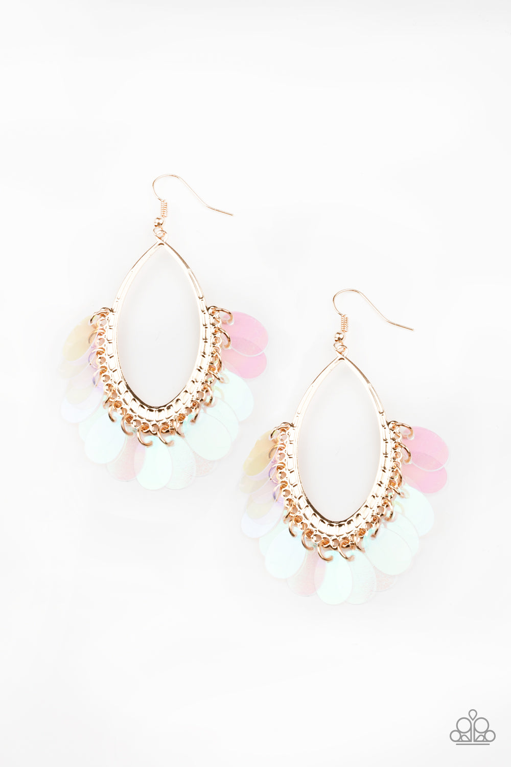 Mermaid Magic - Gold Earrings - Paparazzi Accessories 