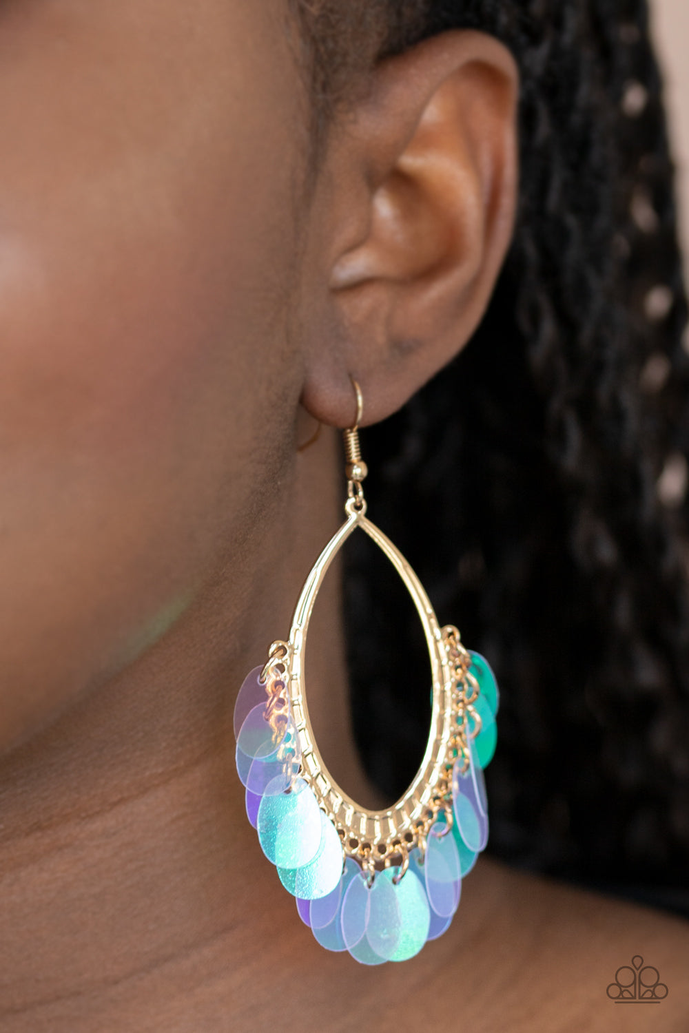 Mermaid Magic - Gold Earrings - Paparazzi Accessories 