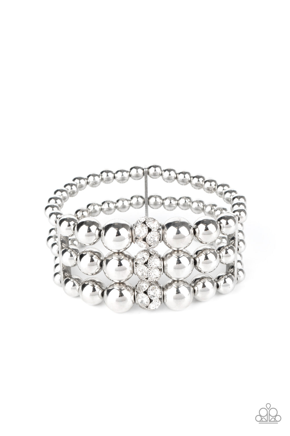 Icing On The Top - White Bracelet - Paparazzi Accessories - Paparazzi Accessories 