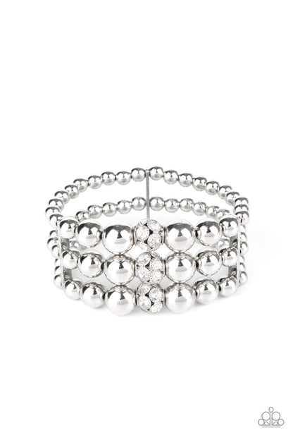 Icing On The Top - White Bracelet - Paparazzi Accessories - Paparazzi Accessories 