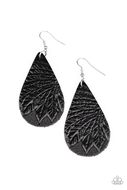 Everyone Remain PALM! - Black Earrings - Paparazzi Accessories - Paparazzi Accessories 