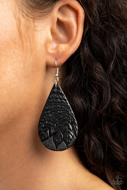 Everyone Remain PALM! - Black Earrings - Paparazzi Accessories - Paparazzi Accessories 