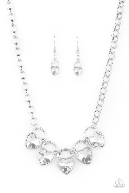 HEART On Your Heels - White Necklace - Paparazzi Accessories - Paparazzi Accessories 