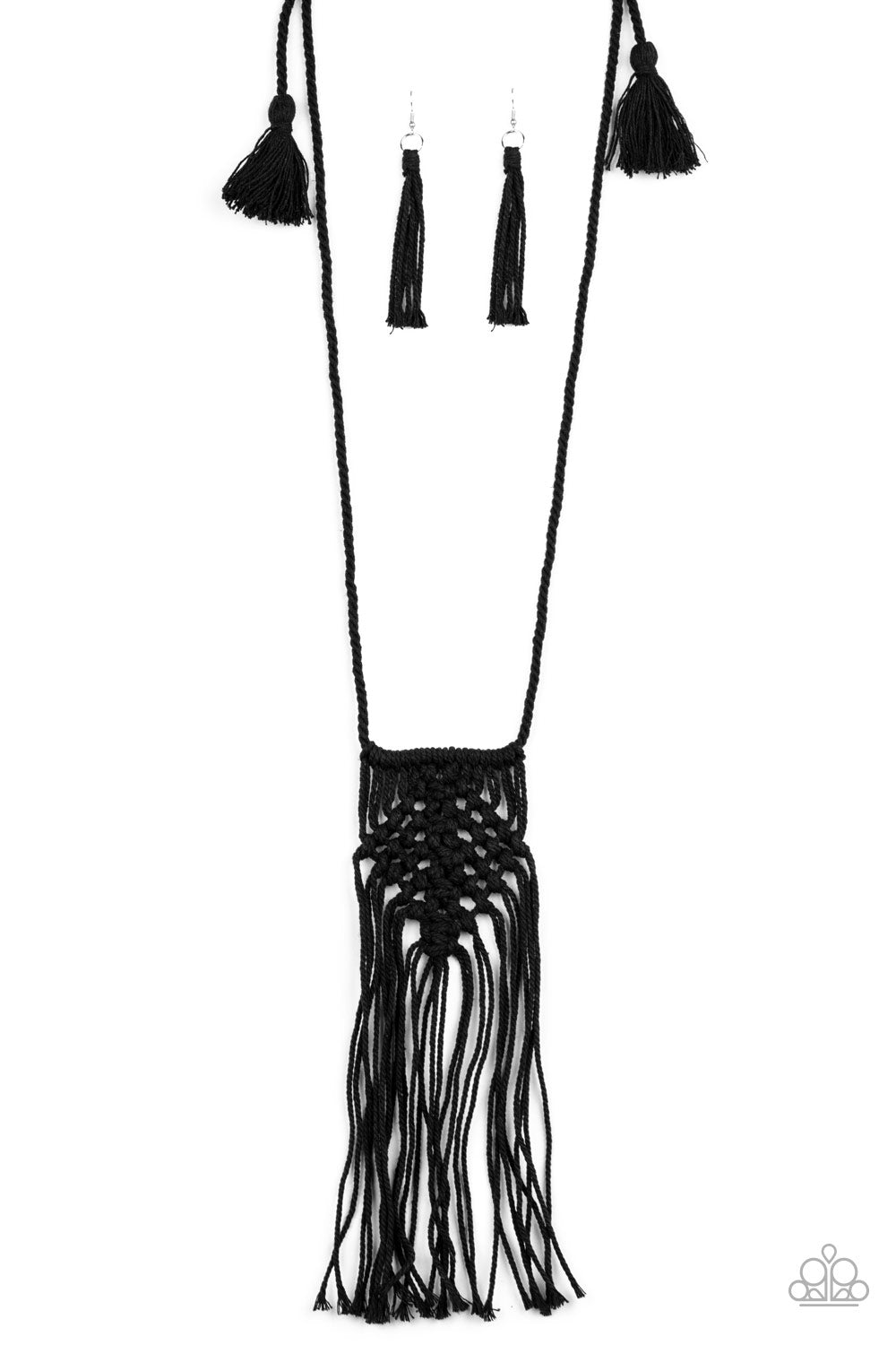 Macrame Mantra - Black Necklace - Paparazzi Accessories - Paparazzi Accessories 