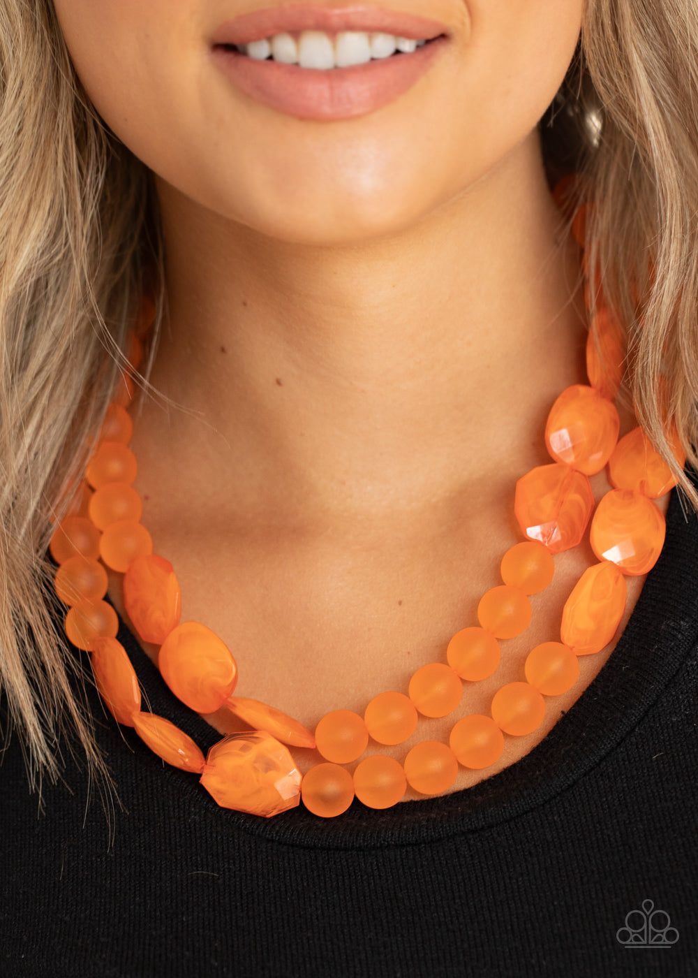 Arctic Art - Orange Necklace - Paparazzi Accessories - Paparazzi Accessories 