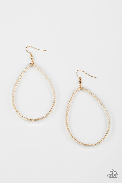Just ENCASE You Missed It - Gold Earrings - Paparazzi Accessories - Paparazzi Accessories 
