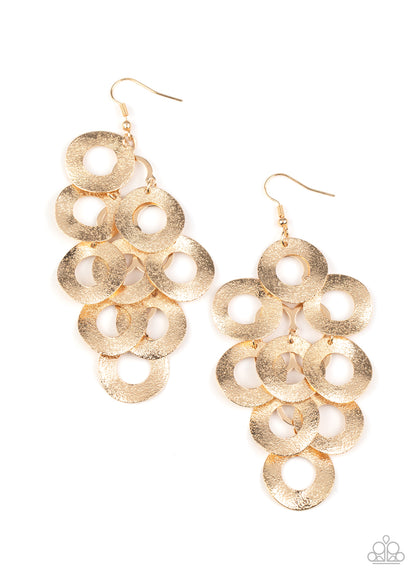 Scattered Shimmer - Gold Earrings - Paparazzi Accessories - Paparazzi Accessories 