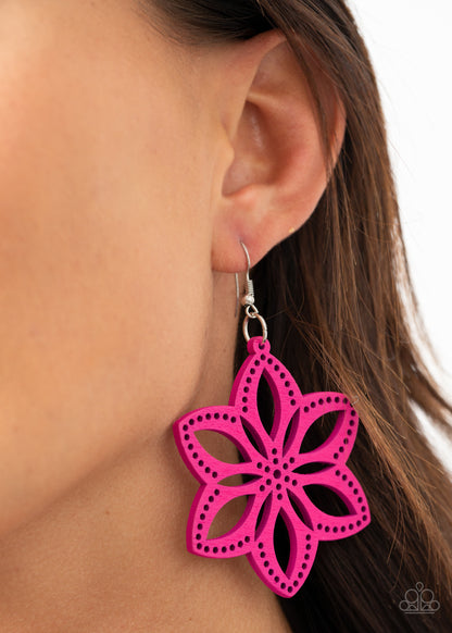 Bahama Blossoms - Pink Earrings - Paparazzi Accessories 