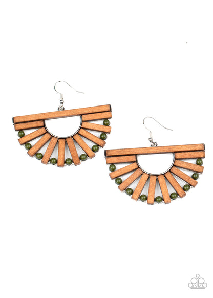 Wooden Wonderland - Green Earrings - Paparazzi Accessories - Paparazzi Accessories 