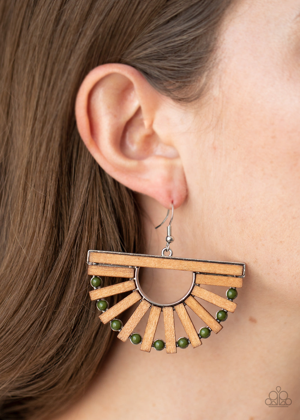 Wooden Wonderland - Green Earrings - Paparazzi Accessories - Paparazzi Accessories 