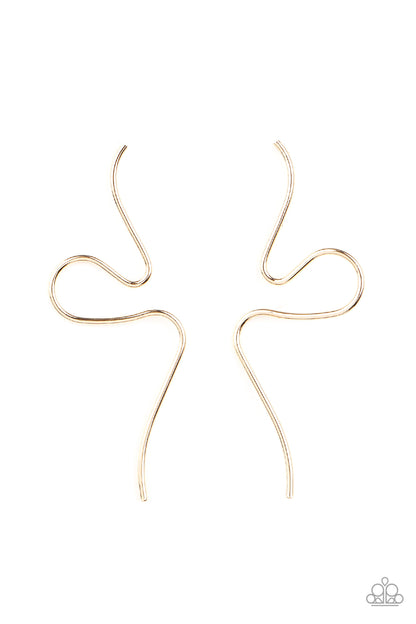 Heavy Metal Minimalist - Gold Earrings - Paparazzi Accessories 
