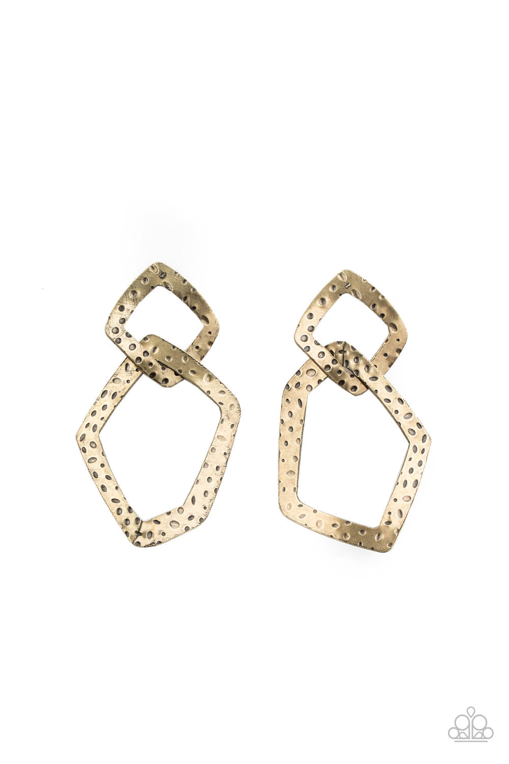 Scrap Yard - Brass Earrings - Paparazzi Accessories 