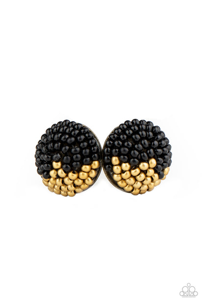 As Happy As Can BEAD - Black Earrings - Paparazzi Accessories - Paparazzi Accessories 